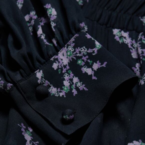 LoveShackFancy Dress Size Small Blue Floral Zayden asymmetrical tiered mini - Picture 4 of 14